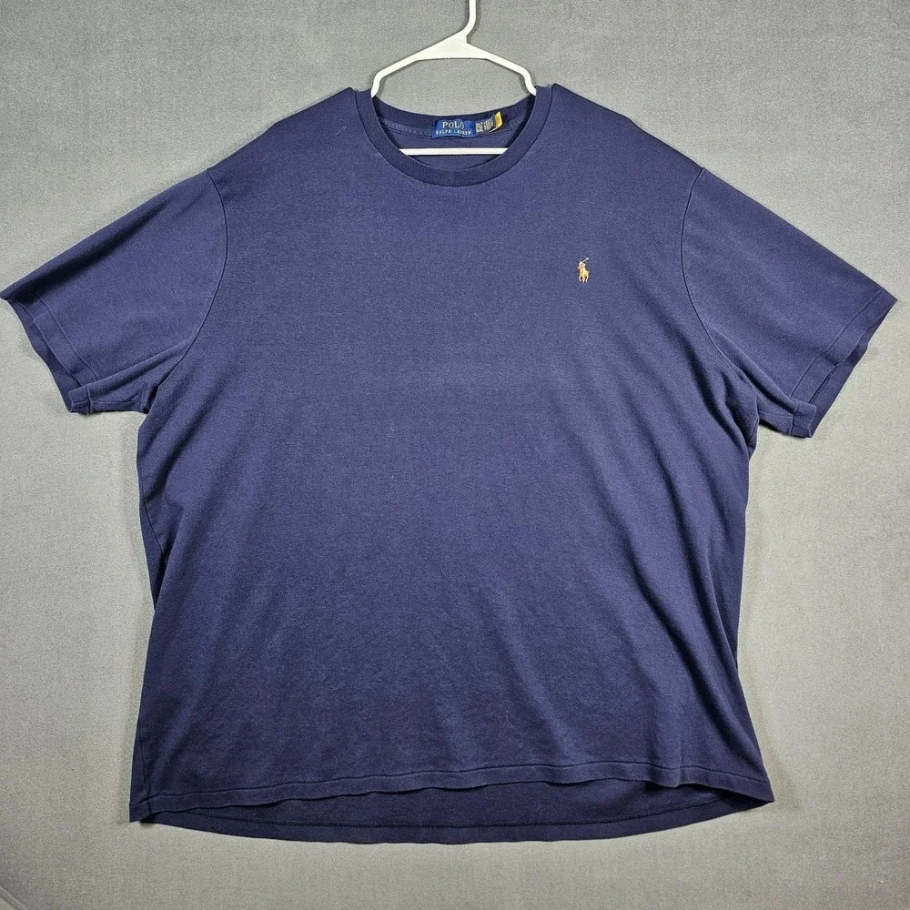 Polo Ralph Lauren Shirt Mens Big 3XLT Blue Short Sleeve Crewneck Logo Tee Cotton
